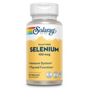 SOLARAY Selenium 100 mcg Supplement for kvinner og menn - Selenium 100mcg Capsules, Thyroid & Immune Health Support, Yeast Free, L Selenometionin, Antioksidant støtte, Vegan - 90 Veg Caps