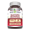 Amazing Formler Quercetin 800mg med Bromelain 165mg, 120 Veggie Capsules Supplement ikke-GMO | Glutenfri | laget i USA