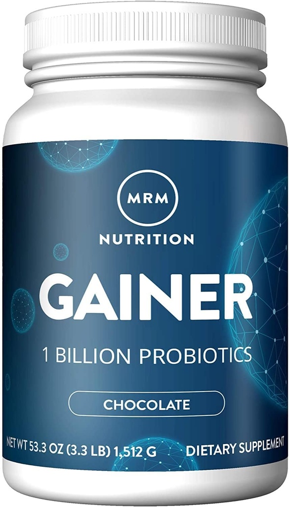 MRM Nutrition Gainer Protein med probiotika + postbiotika | Sjokoladeflavorert | 25g Protein | Whey Concentrate + Isolat + mosellar Casein® Slow + Fast fordøyelse | med Digestive enzymer