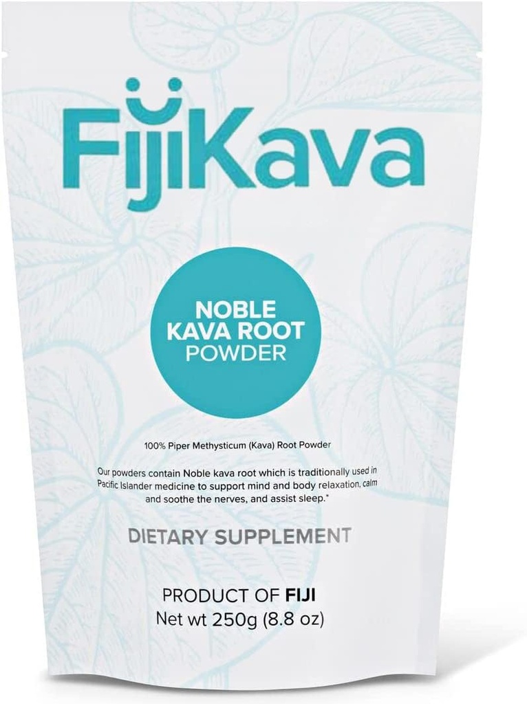 FijiKava Instant Kava Powder 250g – Premium Kava Root pulver med høyt Kavalactone innhold – naturlig avslappingshjelp for ro, stress relief og søvnstøtte – enkel-til-Mix