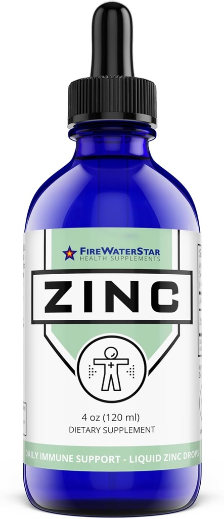 FWS flytende sink Supplement for menn kvinner, organisk ikke-GMO vegansk, ionisk sink sulfat dråper, immunsystem øke sunn hud støtte generelt velvære, 60 dagers forsyning, 4 oz