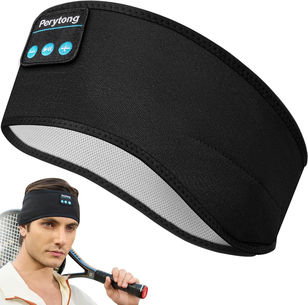 Perytong søvn hodetelefoner trådløse, Bluetooth Sports hodebånd hodetelefoner med ultra-Thin HD Stereo høyttalere, Unisex, Perfekt til å sove, Workout,Jogging,Yoga,Insomnia, Air Reise, Meditasjon