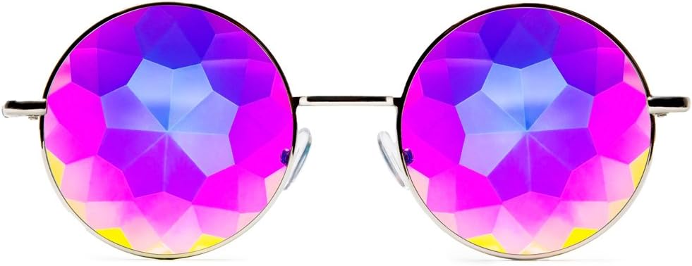 GloFX Tenk Kaleidoskop Briller - Metall Frame - Rainbow Diffraksjon Rave EDM Festival