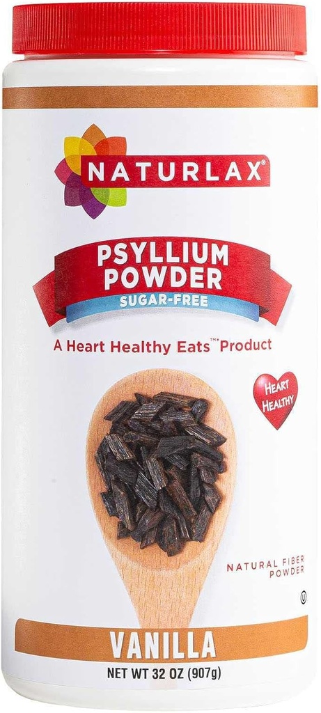 Sukkerfri Psyllium Husk Fiber pulver, Vanilla Flavored 32 oz