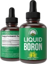 Væske Bor Supplement for menn og kvinner. Minnet i USA. Vegan + Ionic Trace Mineral dråper med høy biotilgjengelighet for bein, felles helse. Nei, sukker, ingen bitersmak. Bor komplekse kosttilskudd
