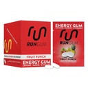 RUN GUM Frukt Punch Energi Chewing Gum 50mg Koffein Taurin & B-Vitamins Per Piece, 24 stykker (pakke av 12) Sukkerfri, Zero Calorie, Ingen Aspartam, og Glutenfri, 1 ea