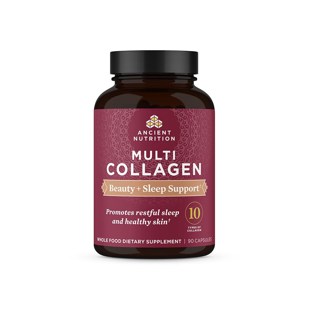 Gamle Ernæring kollagen piller for hår, hud og negler, Skjønnhet + søvn 90 Ct, kollagen Supplement + magnesium, støtter huden og negler, søvn, Paleo og keto vennlig, Glutenfri
