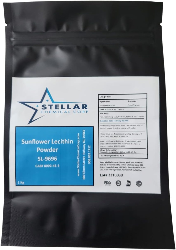 Solflower Lecitin pulver emulgator, kalde presset, lage liposomal vitamin C ~ 500 gram