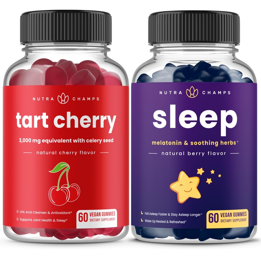 NutraChamps Tart Cherry & Sleep Gummies Bundle | Komplett Muskel & søvn støtte