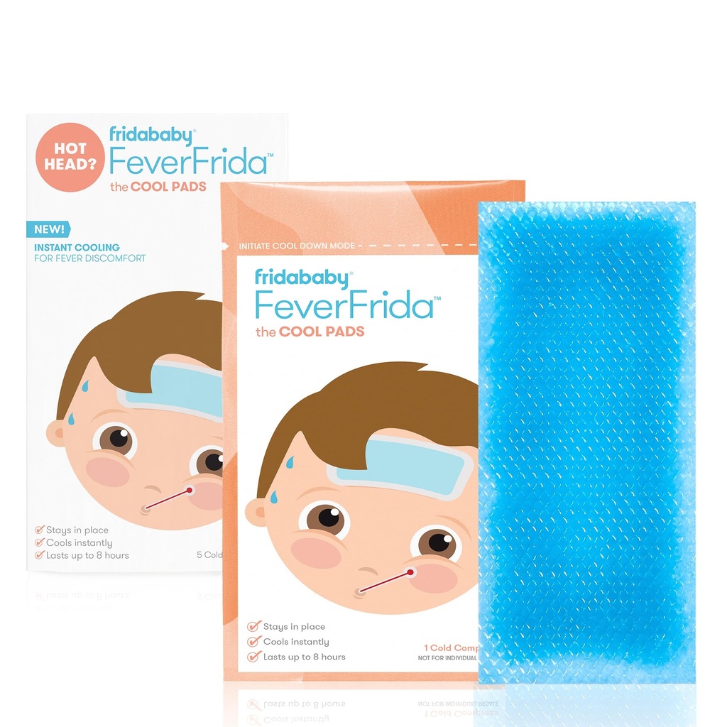 Frida Baby Cool Pads, Feber Patch for barn, Feber Reduser, Discomfort & hodepine lindring, 5 greve