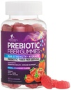 Fiber Gummier for voksne, Daglig 4g Gummy Fiber Supplement, Prebiotisk Gummy Digestive Helse Støtte - Plant Basert Oppløselig Fiber Chews, Prebiotika støtter regelmessighet & Digestion Non-GMO - 60 Gummies