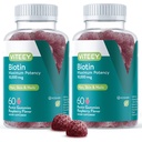 Viteey Biotin Gummier for hårhud og negler - Biotin for hårvekst Gummier - 10 000 mg - Vegan, Glutenfri, Ikke-GMO – 120 count
