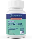 WELMATE - Allergi Relief - Fexofenadin HCl 180 mg - 24 timers ikke-drowsy antihistamin - Sneezing - Runny Nese - kløende øyne, nese og throat - Allergy Relief Tabletter - 100 Telling
