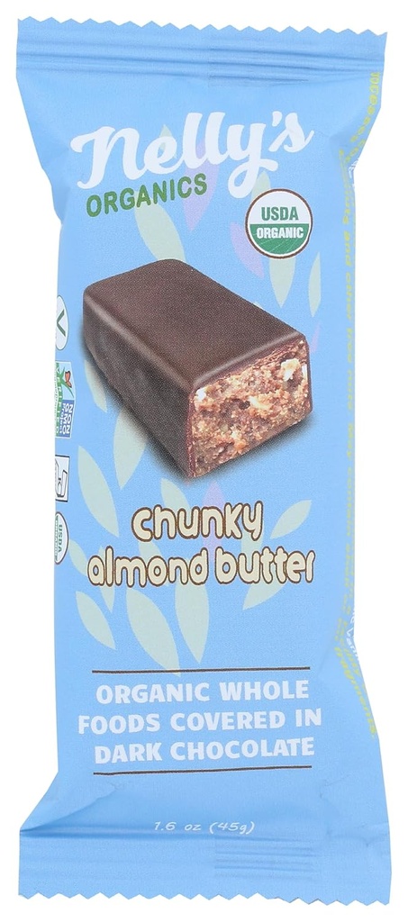Nellys Organics Organic Dark Chokolade Chunky Almond Butter Bar, 1,6 Oz