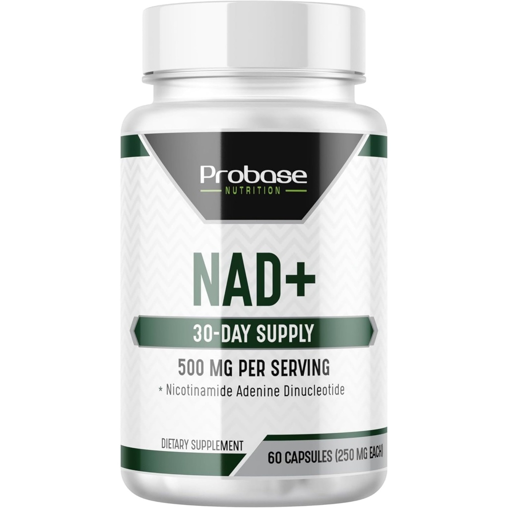 Probase ernæring NAD Supplement 500 mg høy styrke 30 dagers forsyning NAD maximer som nikotinamid Riboside Vegan ikke GMO Tredjepartstestet