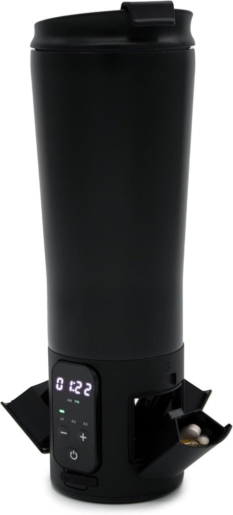 e-Pill Smart 12,5 oz rustfritt stål Tumbler Vannflaske Pill Organizer og medisinpåminnelse