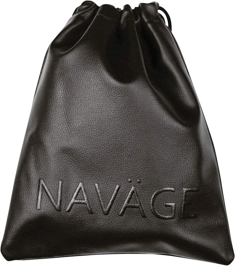 Navage reisepose (svart) - Vegansk skinn reise poser for kvinner og menn - Tilpasset liten krukke for Navage Nasal irrigasjonssystem - Versatile tegnestreng Pouch og Makeup Bag (8.25"x10.25")")