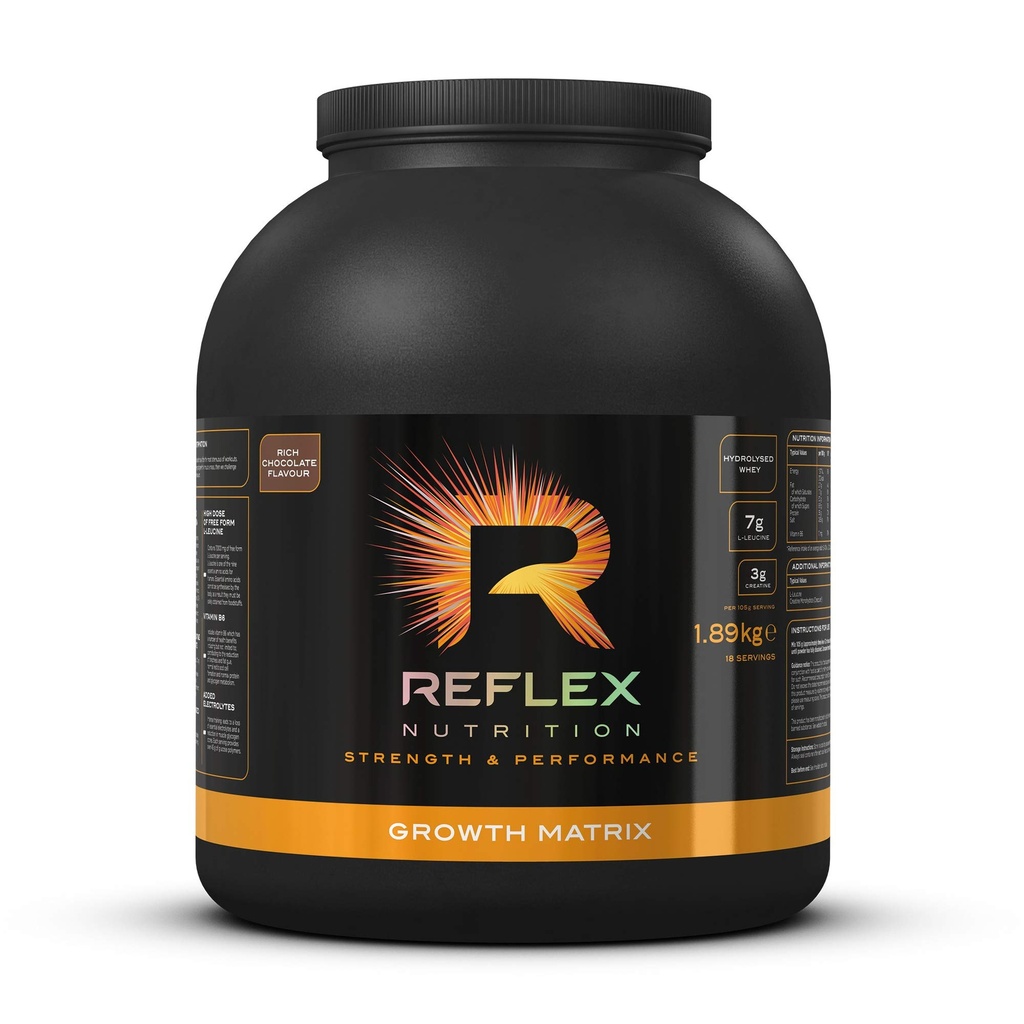 Reflex næringsvekst Matrix pulver rik sjokolade 1,89 Kg