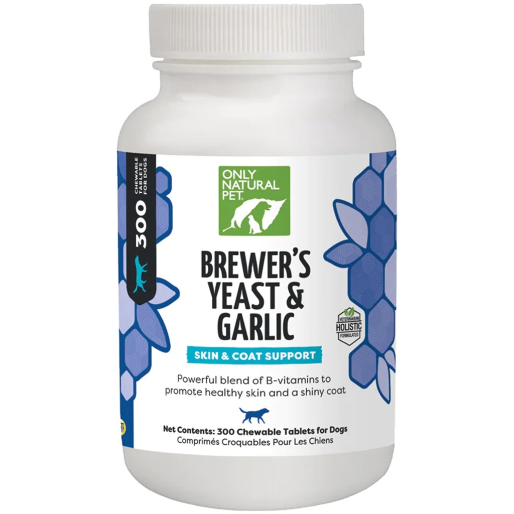 Bare naturlig kjæledyr Brewers yeast & hvitløk Chewables - All-Naturlig Flea & Tick Forebygging for hunder - Forsterket med B-vitaminer - fremmer sunn hud & Coat - 300 Count Tablet