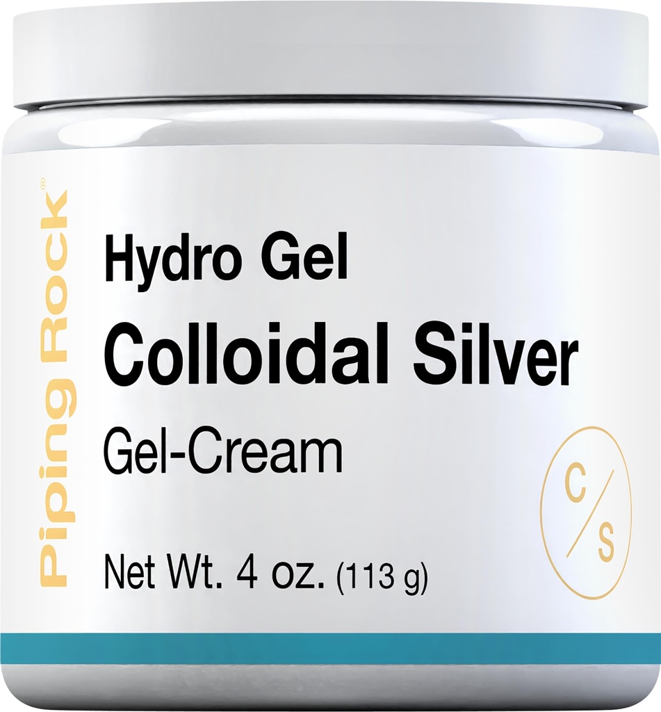 Piping Rock Colloidal sølv krem | 4 oz | for huden | Hydro Gel Cream | Ikke GMO, Glutenfri