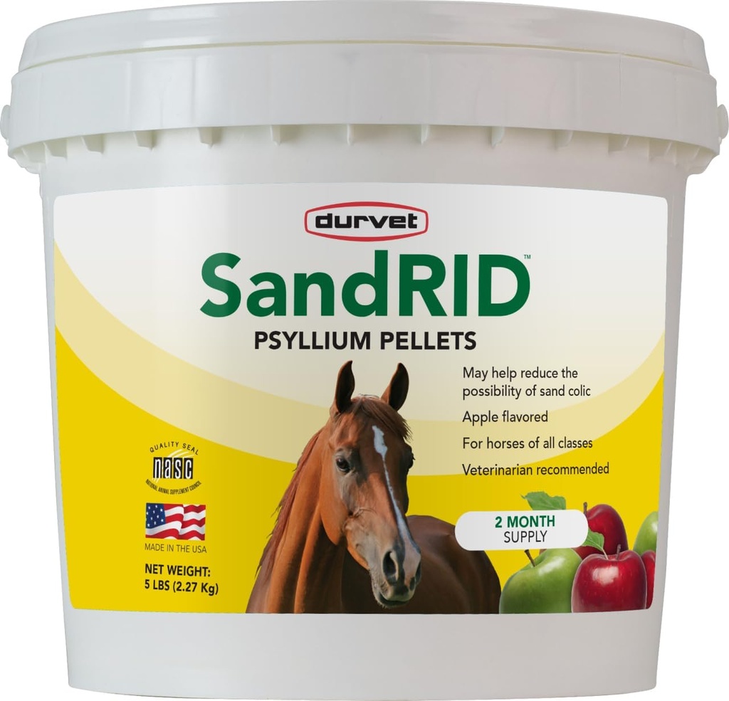 Durvet 699627 Sandrid Psyllium Pellets, 5 Lb, 5 pund (pakke med 1)