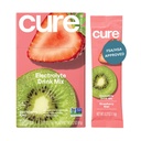 Cure Hydration | Plant-basert elektrolyt drikk blanding | Ingen tilsatt sukker | Dehydrering Relief pulver laget med kokosvann | Ikke-GMO | Vegansk | Box med 8 pakker - Strawberry Kiwi