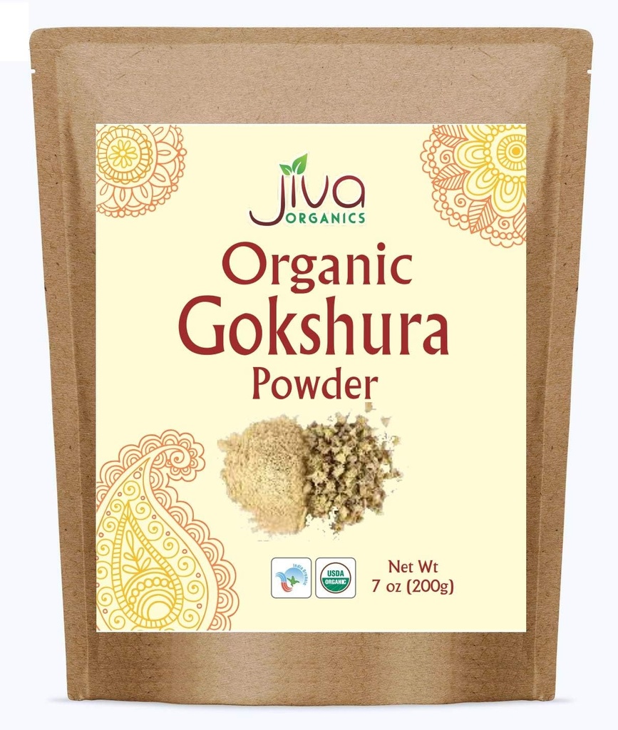 Jiva Organics Gokshura pulver 7 Ounce Bag - Ikke-GMO, Ren, Full Spectrum Tribulus - Indisk Opprinnelse