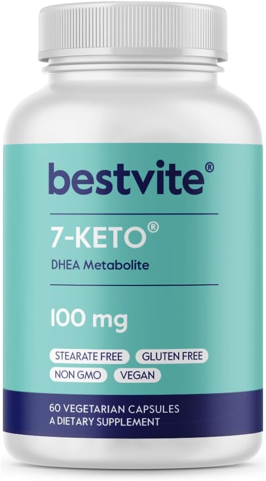 BESTVITE 7-Keto 100 mg DHEA (60 vegetariske kapsler) - Ingen stearates