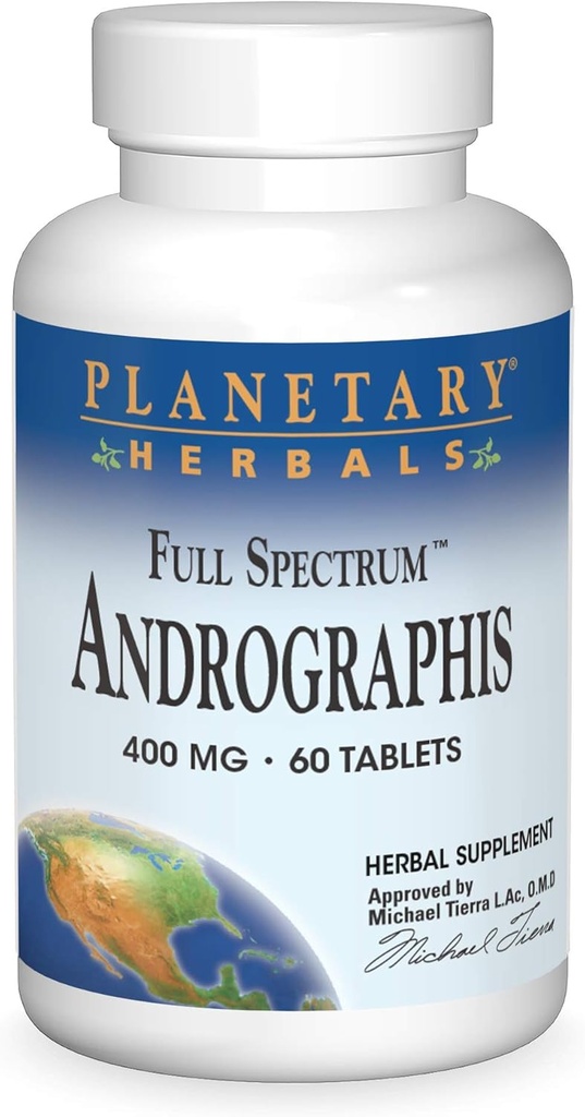 Planetary Herbals Full Spectrum Andrographis 400mg - Ayurvedic Herb - 60 tabletter