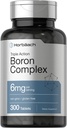 Horbäach Triple Bor Complex 6 mg Supplement | 300 Tabletter | For menn og kvinner | vegetarisk, ikke-GMO & Glutenfri | Triple Action Bor Citrate, Bor Glyn, Bor Asparat