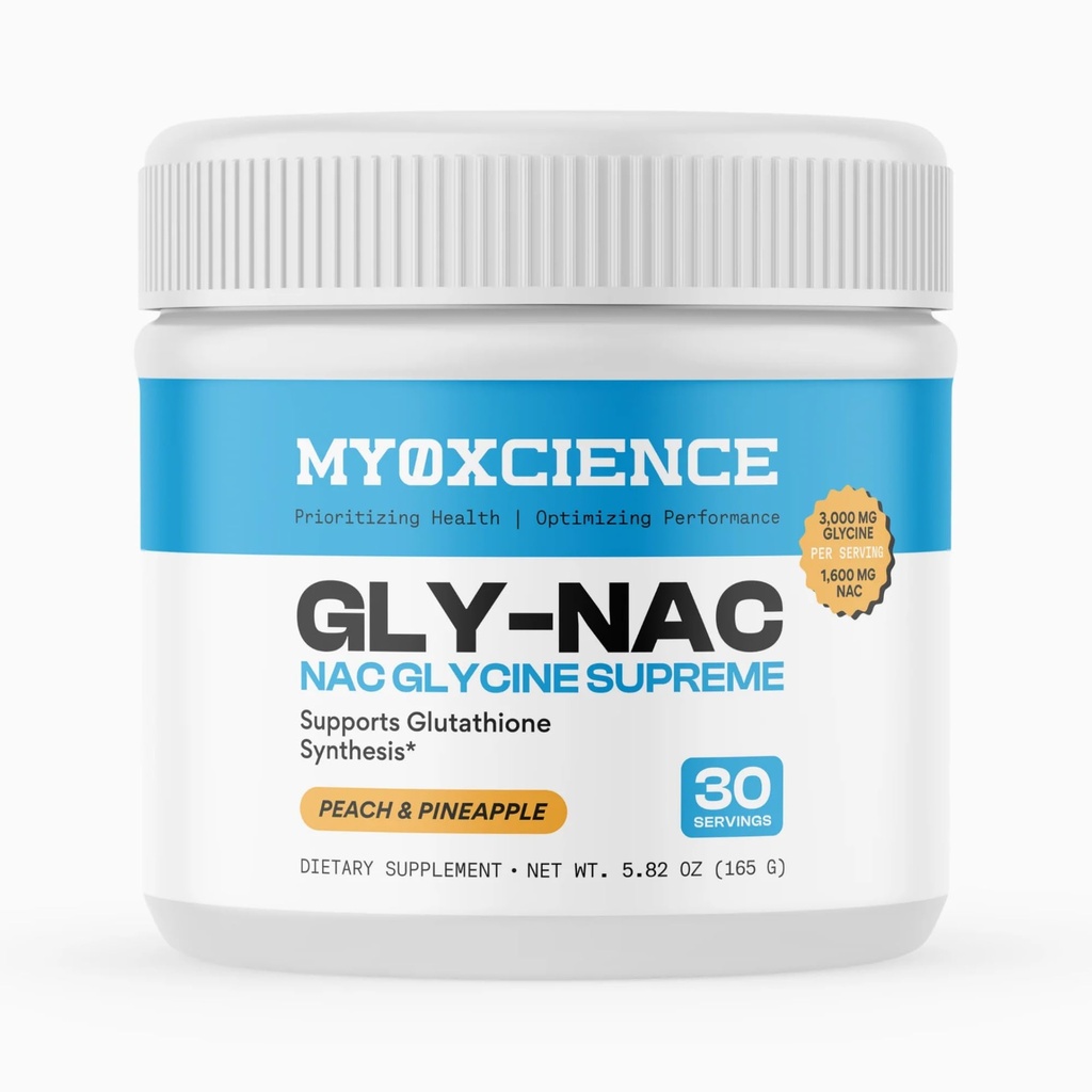 MYOXCIENCE NAC Glycine Suverene N-Acetyl-L-Cysteine, Glycine og Taurin Kombinasjon (Naturlig Peach og Pineapple Flavor) (30 Serveringer)
