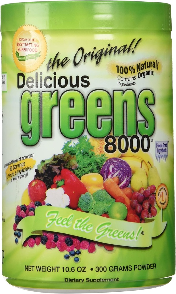 3 Pakke - Delicious Greens 8000 (10,6 oz) 3 Pakke