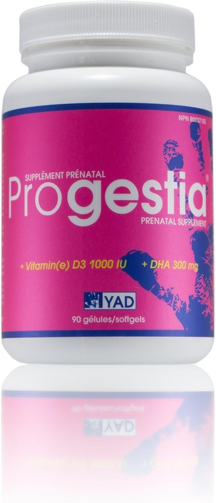 Progestia Prenatal vitaminer for kvinner med omega-3 fettsyrer EPA, DHA, folsyre, jern, vitaminer og næringsstoffer for pre under, & post graviditet (90 piller 3 måneders forsyning).
