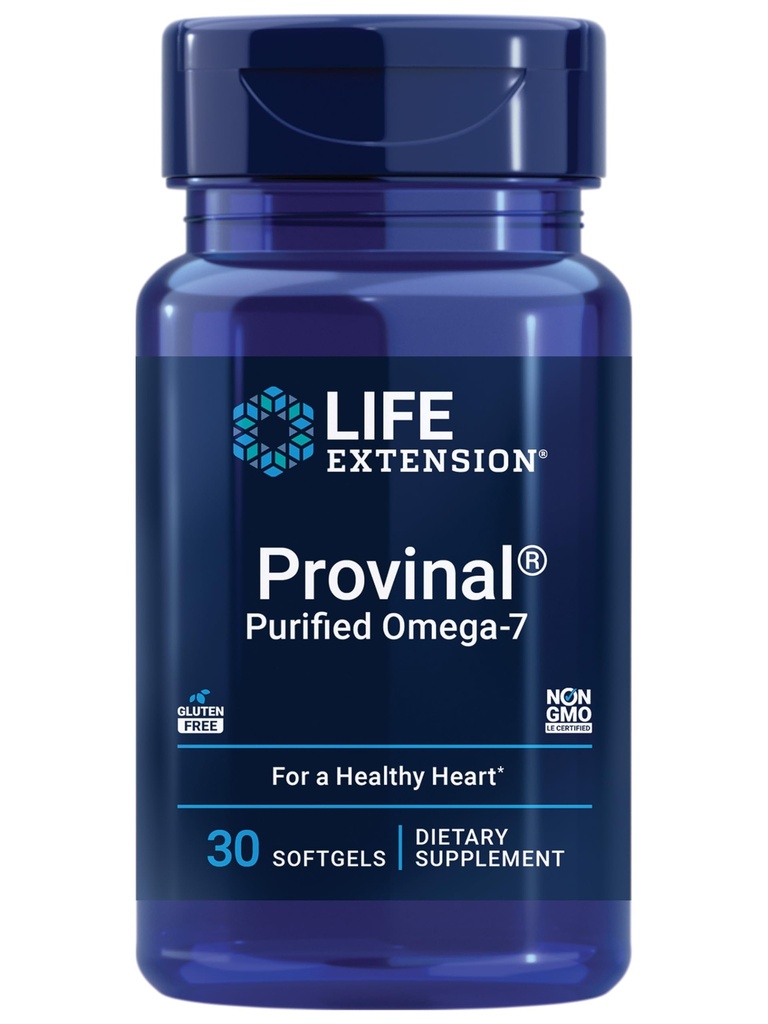 Livsforlengelse Provinal renset Omega-7, palmitolesyre avledet fra høykonsentrert marineolje, kolesterol, triglycerider og hjerte helse støtte, glutenfri, ikke-GMO, 30 mykegels