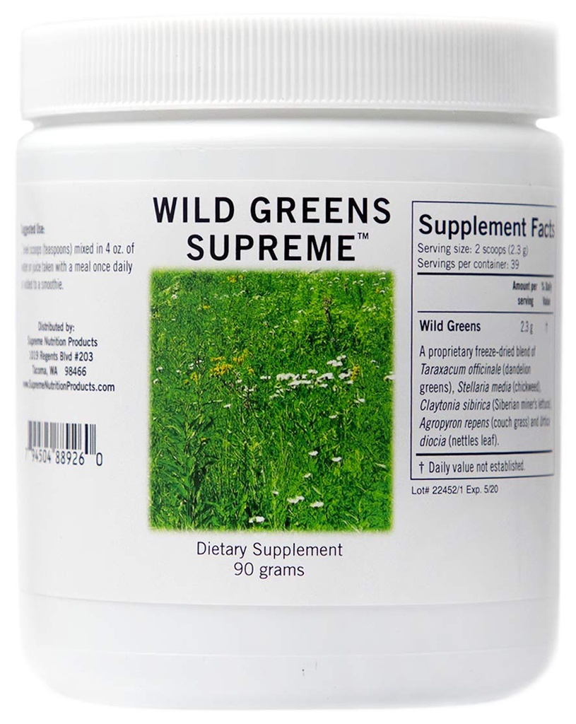 Supreme ernæring Wild Greens Supreme, ren 90 gram Herbal kombinasjon pulver