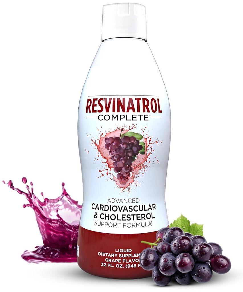 – 32 Fl. Oz. Avanserte flytende kardiovaskulære & kolesterol støtte formel - flytende resveratrol Supplement fremmer sunn aldring, hjerte helse og energinivå