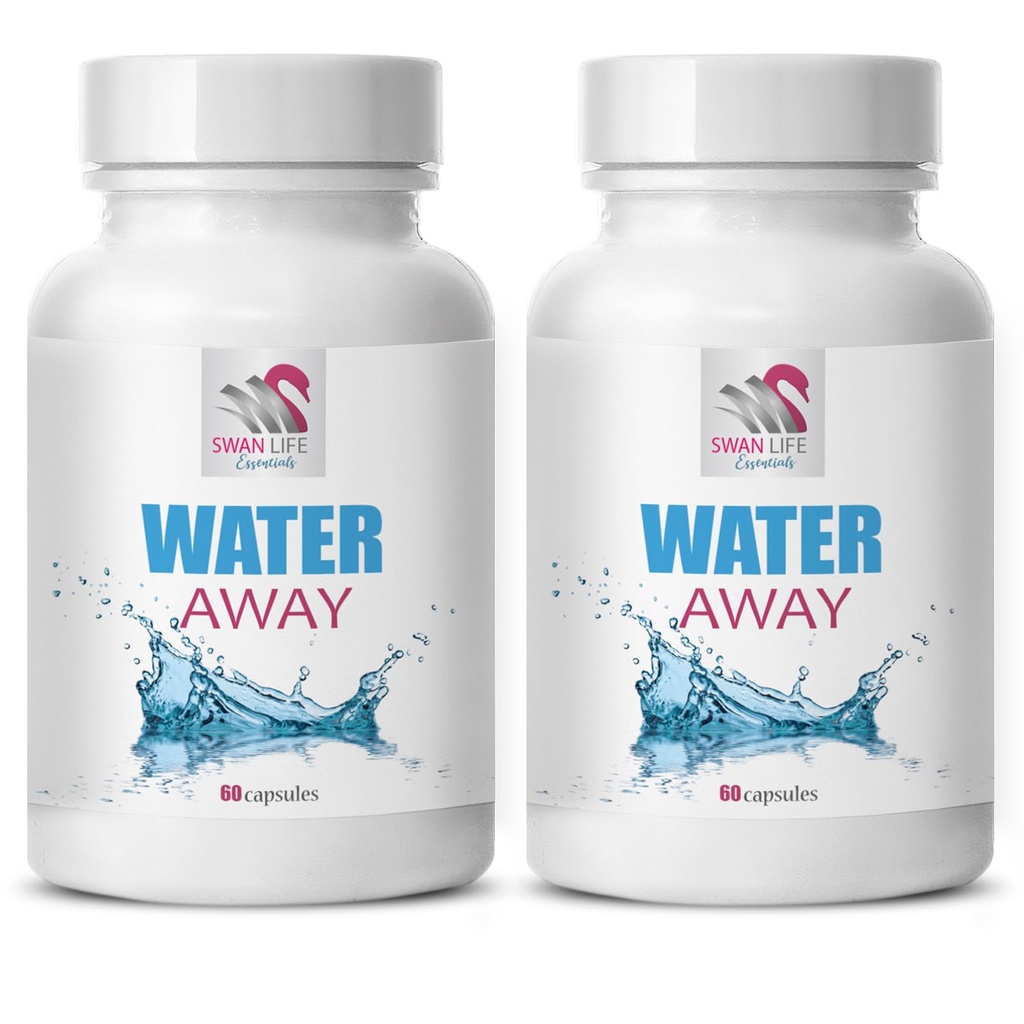 Vannbalanse supplement - WATER AWAY - støtte supplement, Vannløsning, Naturlig diuretikum blanding, Herbal vannbalanse, Diuretisk støtte supplement, Naturlig støtte, Vannbalanse 2 Bot 120 Caps