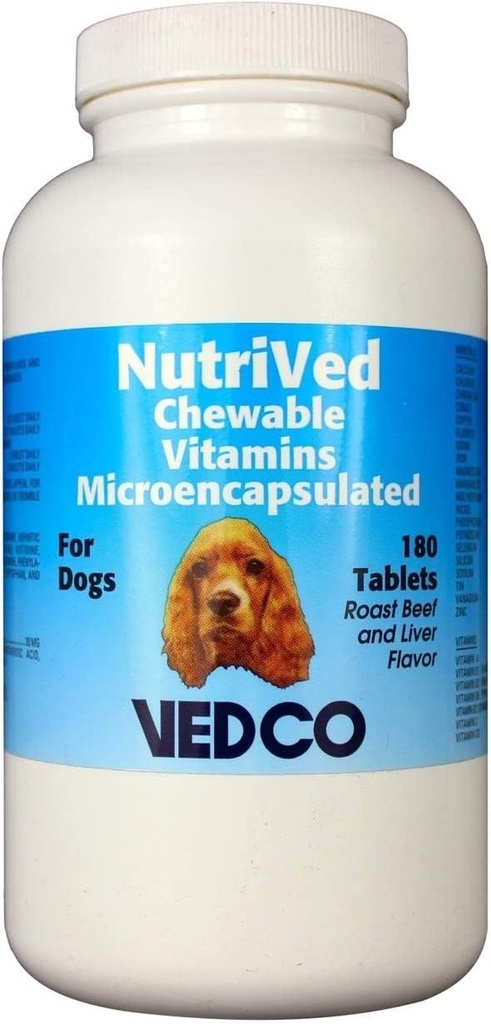 Vedco Nutrived Chewable vitaminer for hunder 180 tabletter