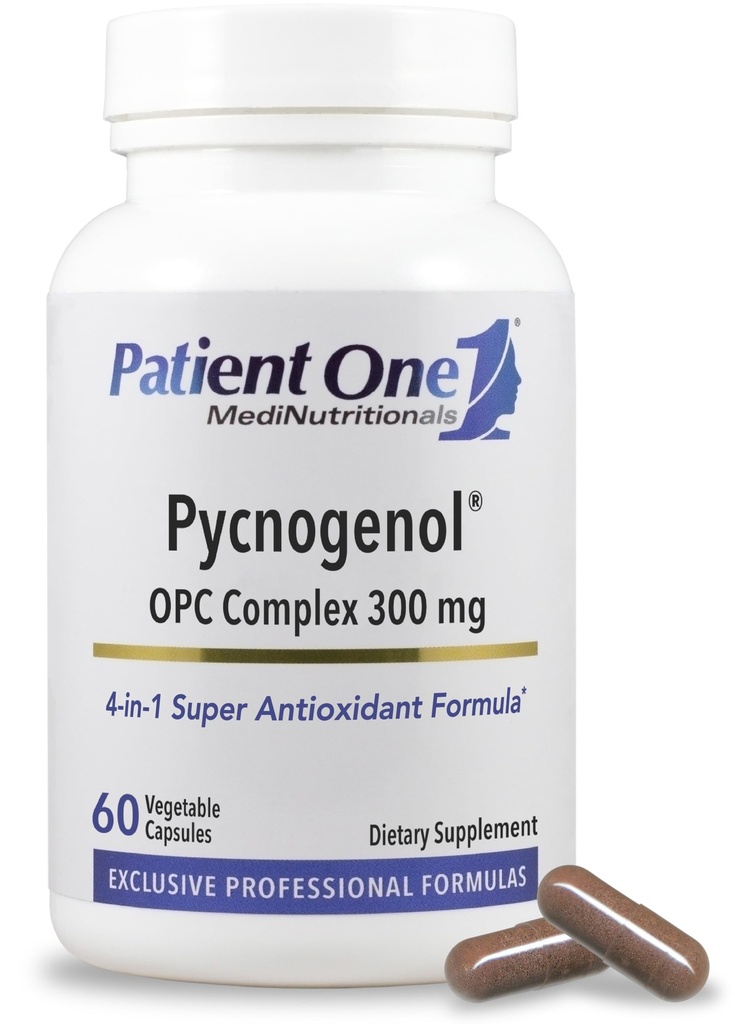 Patient En Pycnogenol OPC Complex 300 mg | Supplement til å støtte vaskulær helse og sunn aldring* | Fransk Maritime Pine Bark og mer | 60 kapsler