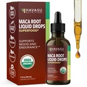 Organic Maca Root Liquid Drops - Støtter hormonbalanse, humør og energi hos kvinner og menn - Lepidium Meyenii for å støtte ytelse og vitalitet - ikke-GMO, vegansk, uslavored - 60 Services