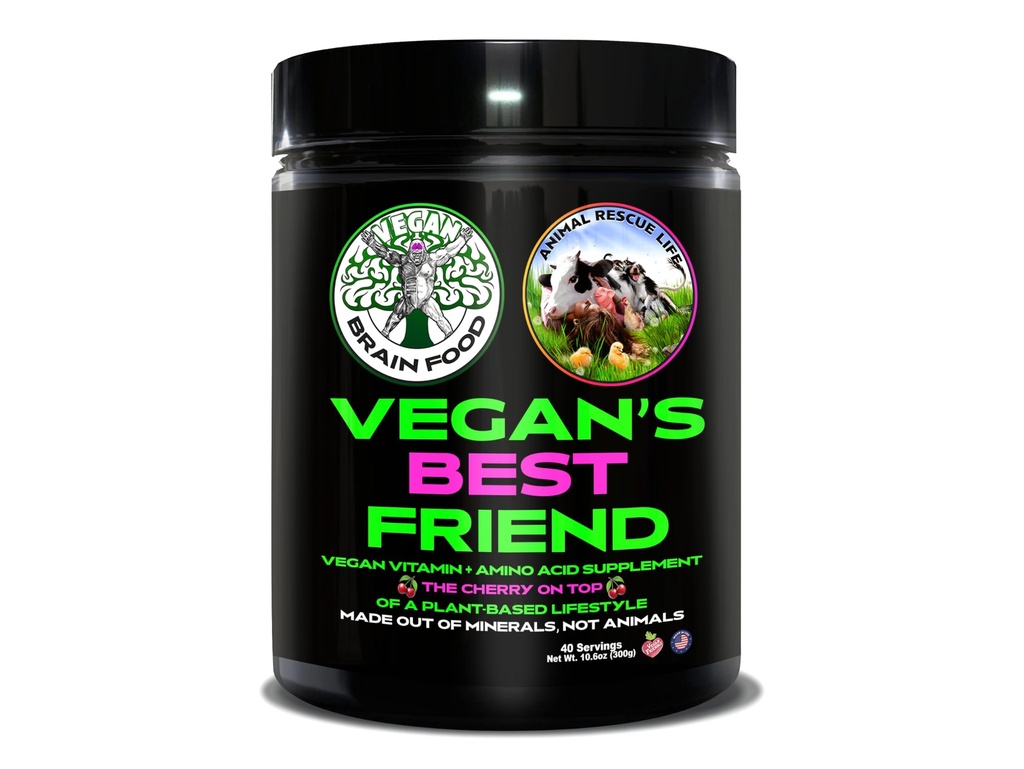 Vegan Hjerne og Kropp Boost: Cherry På toppen av en plantebasert livsstil | Arbeidende intelligens | Anti-Aging | Fysisk Fitness | Vegan Aminosyrer - Kreatin, Taurin & Beta Alanine | 40 Serveringer / 300g