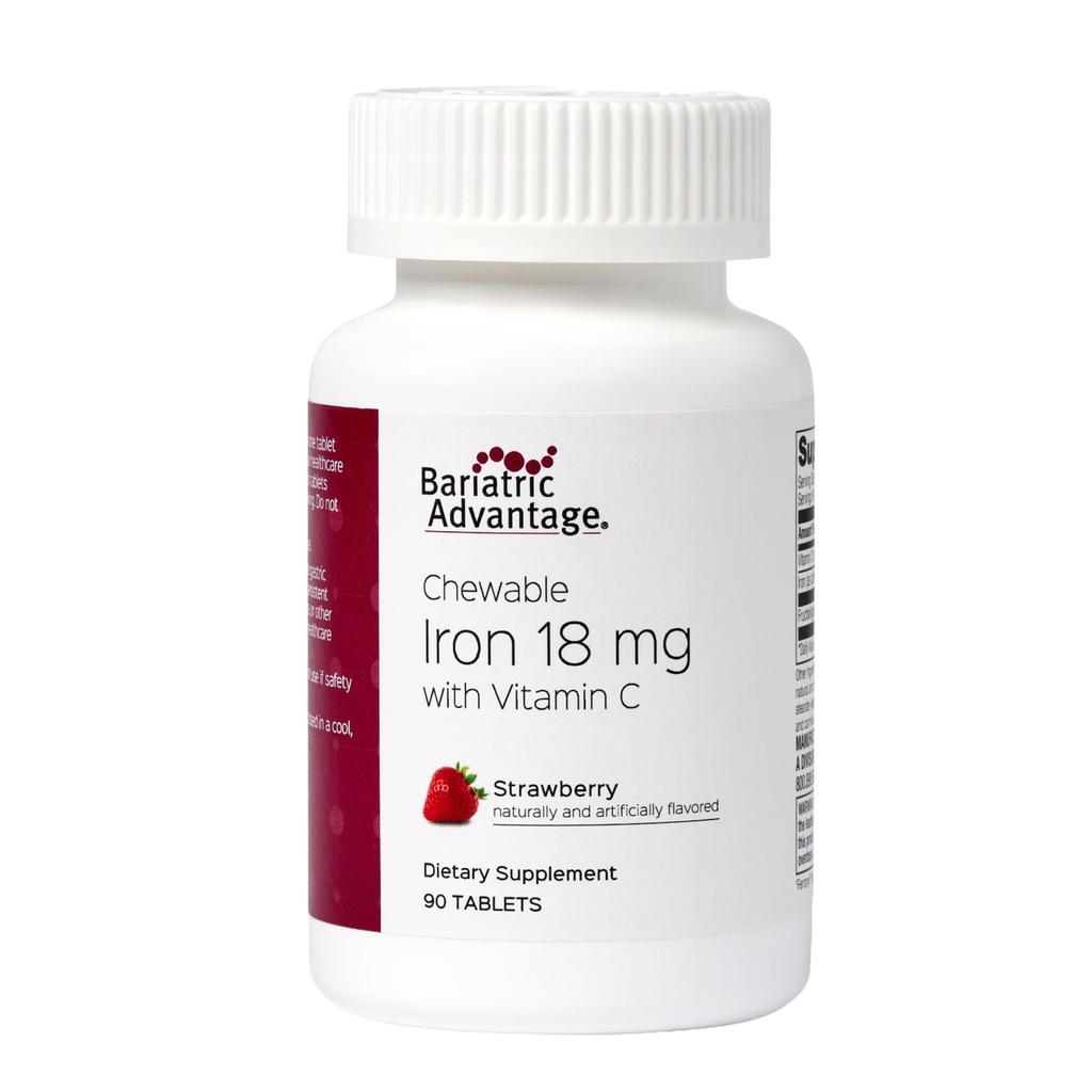 Bariatrisk fordel Iron 18 mg med vitamin C Chewable - Strawberry - 90 tabletter