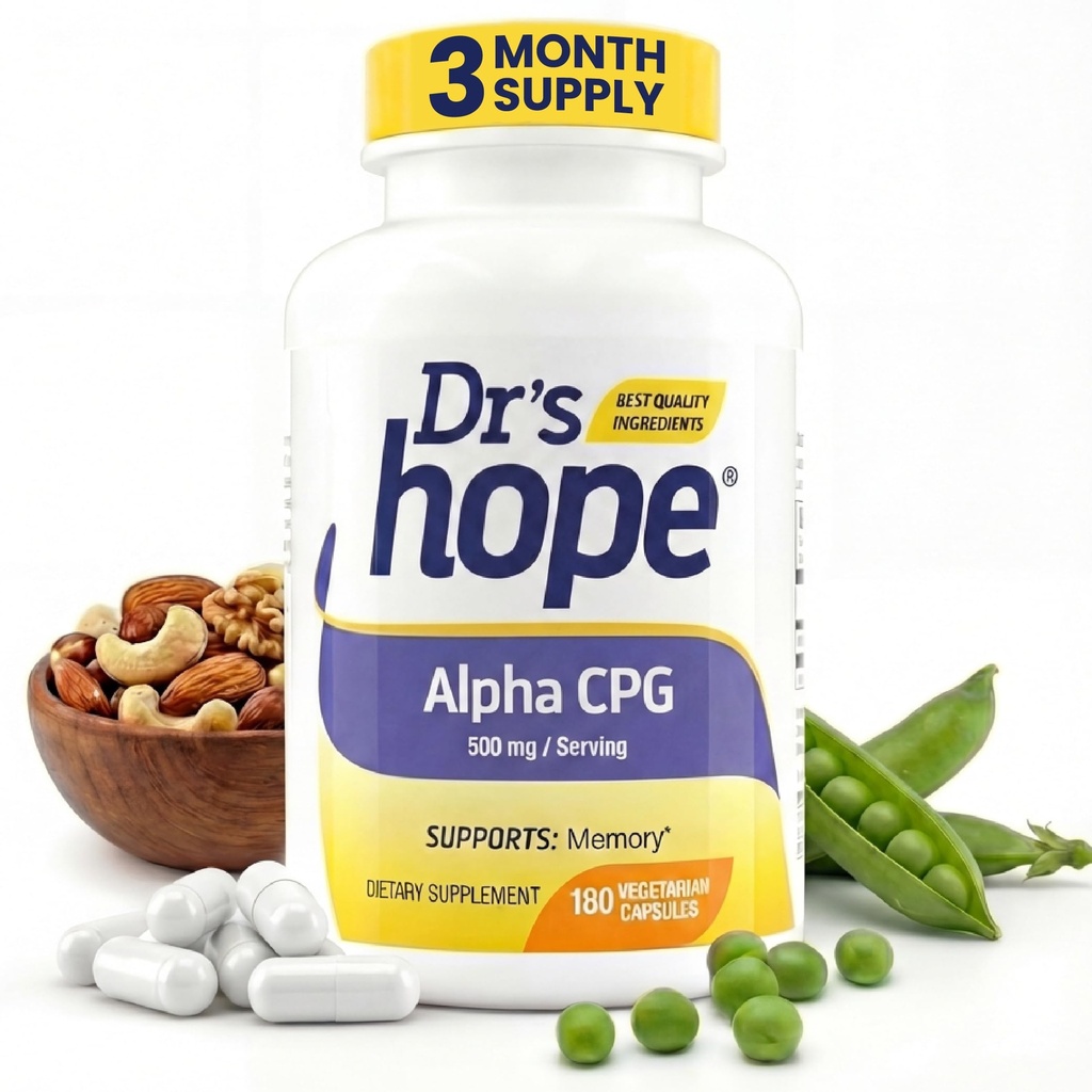 Alpha GPC 500mg, Alpha GPC Supplement - støtter minne og kognitiv funksjon - 180 Veggie Capsules, laget i USA