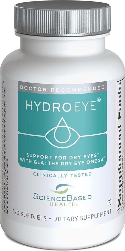 Hydro-Eye Softgels - Tørr Eye Relief - Funksjoner GLA, EPA, DHA og andre viktige næringsstoffer - 120 greve
