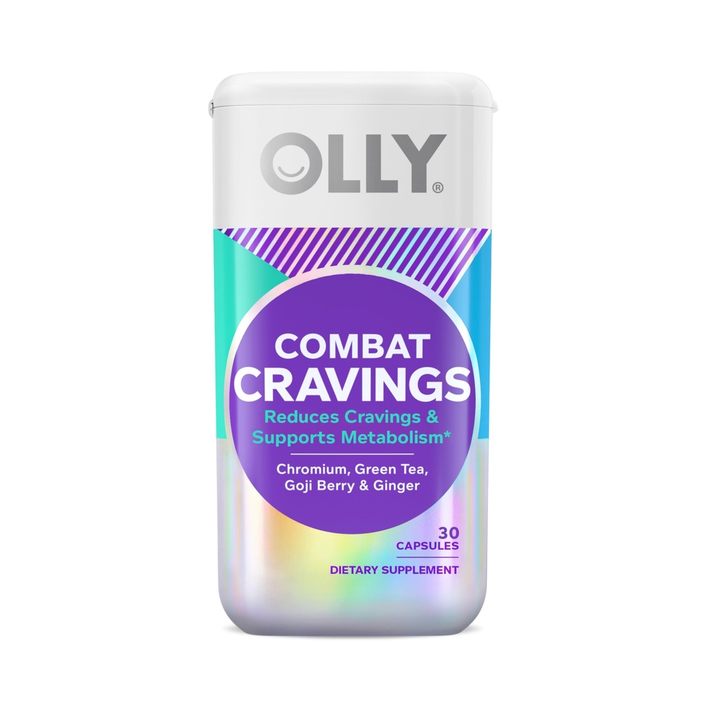 OLLY Combat Cravings, Metabolisme og energi støtte Supplement, 1000 mc Chromium, Grønn Te, Goji Berry, Ginger - 30 greve