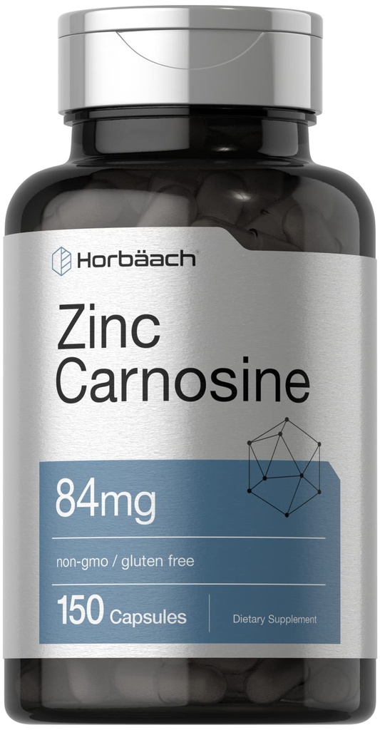 Horbäach Sink karnosin Supplement | 84mg per kapsel | 150 greve | Ikke-GMO & Glutenfri
