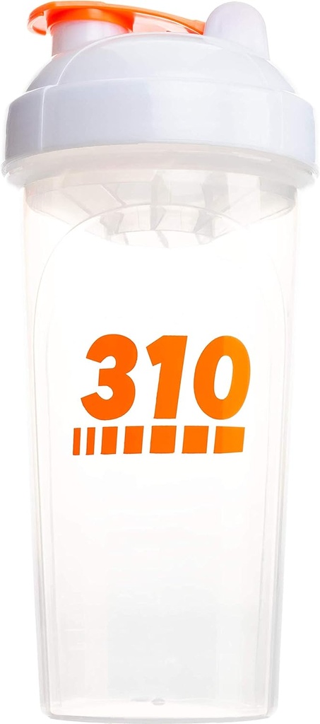 310 Ernæring Protein Shaker Flaskemåltid Erstatning Blender Cup For Blanding Protein pulvere, Lemonade Blande, Og Før Trening (Clear w / White Lid)