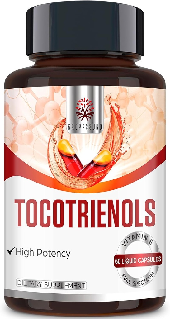 Kropssund Tocotrienol Supplement Full Spectrum, Tocotrienol Vitamin E-Tocotrienols 800 mg - 60 Flytende-fyllte kapsler