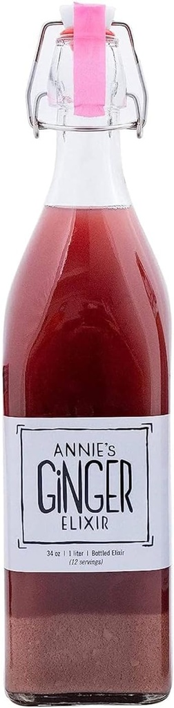 Annie's Ginger Elixir, 34oz 2-Pack, ren naturlig organisk tonisk Ginger Shot, Digestive renser øker immunforsvar, daglig gut helse og velvære, ikke-GMO drikke
