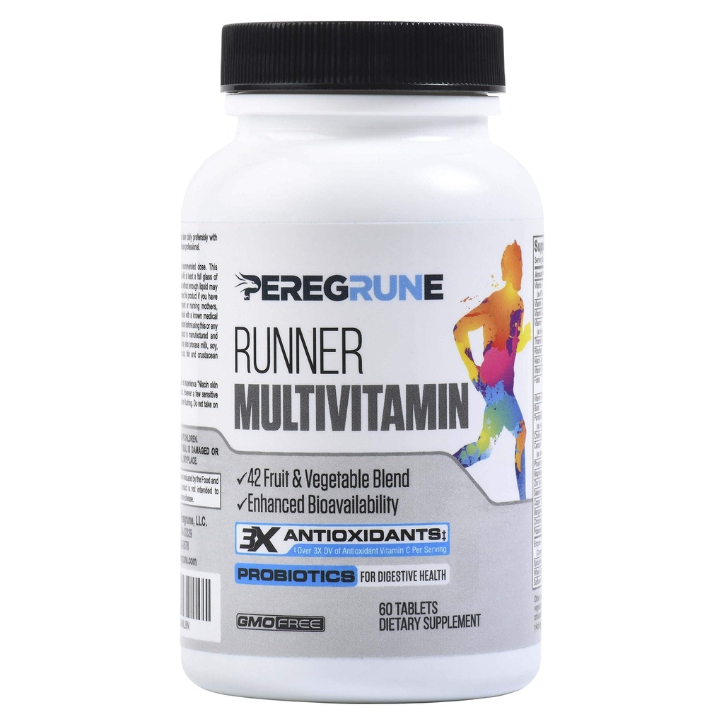 Runner Multivitamin – utviklet vitamin med antioksidanter for helse / rennende gjenoppretting – komplett B-kompleks for utholdenhet, energi – probiotika, hele matvarer – sertifiserte løpende kosttilskudd